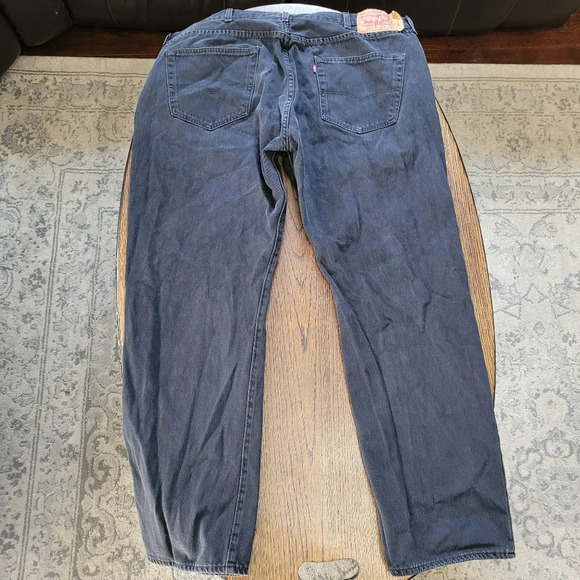 Levi's 501 Straight Leg Button Fly Faded Black Jeans Size Men's 44x32 - Picture 4 of 13